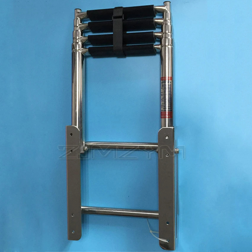 Marine 4-Stap Boot Boarding Ladder Rvs Telescopische Vouwladder Boot Ladder Zwembad Ladder Boot Accessoires