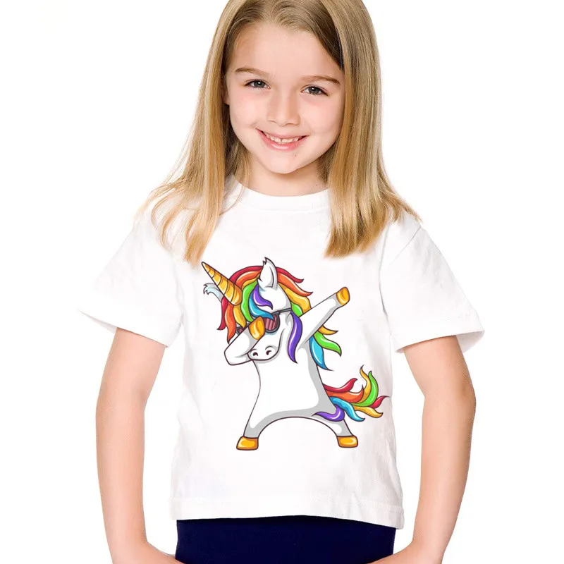 Children Fashion Print Dabbing Unicorn Funny T-shirts Kids Summer Clothes Harajuku Casual Tops Baby Tees For Boys/Girls,oHKP2197