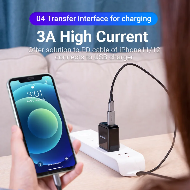 Vention USB C Adapter USB 3.0 2.0 Male to Type C Female Converter cable for Laptop Samsung S20 Xiaomi 10 Earphone USB Adapter