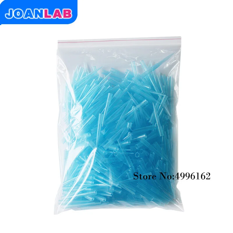 JOANLAB Laboratory Blue Transparent 1000UL 1ml Lab Liquid Pipette Pipettor Tips 500Pcs/bag