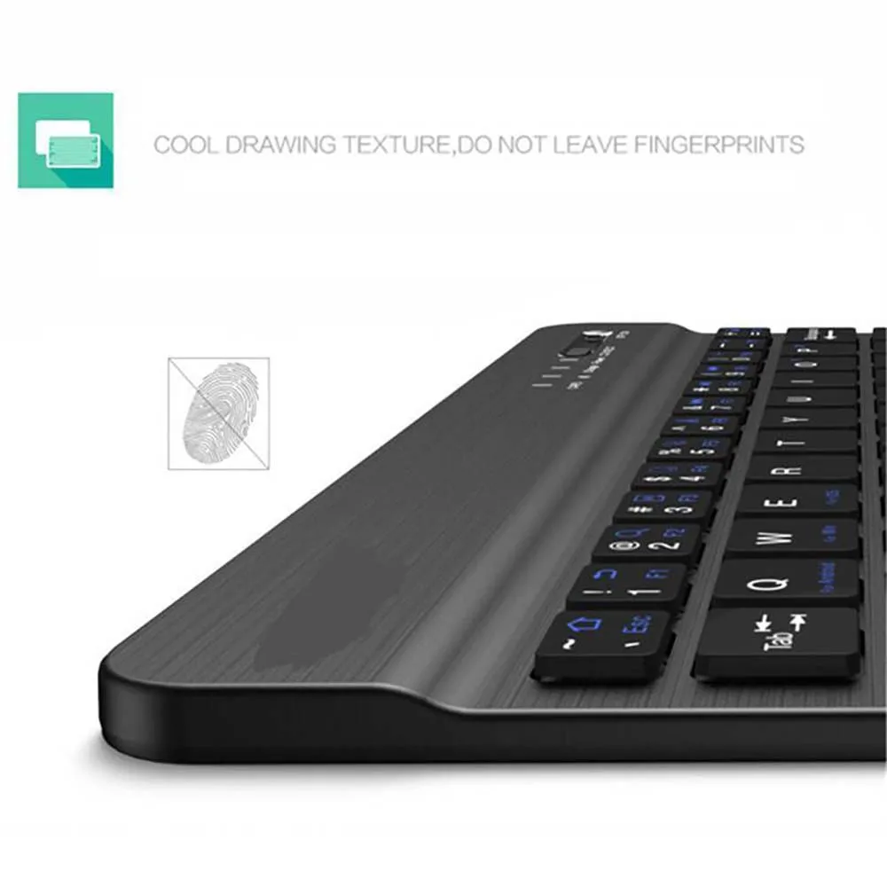 Quiet Slim Wireless Keyboard Bluetooth Keyboard for Apple Ipad Mini 1 2 3 4 5  Tablet Rechargeable Keyboard + Bracket