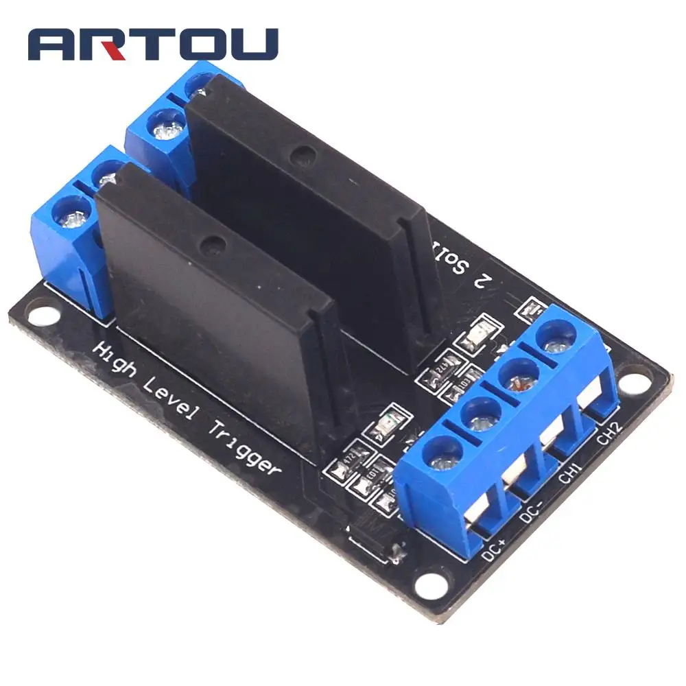 5V/12V/24V/3-24V 2 Channel Solid State Relay Module High Level Relay DC-AC/DC-DC PCB SSR AVR DSP for arduino Diy Kit