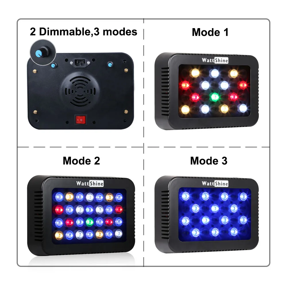 Dimmable LED Fish Tank Light Luzes do aquário, Dimmer Coral Lamp, Fishbowl Marine Reef, Aquários Acessórios de iluminação, 140W, 180W