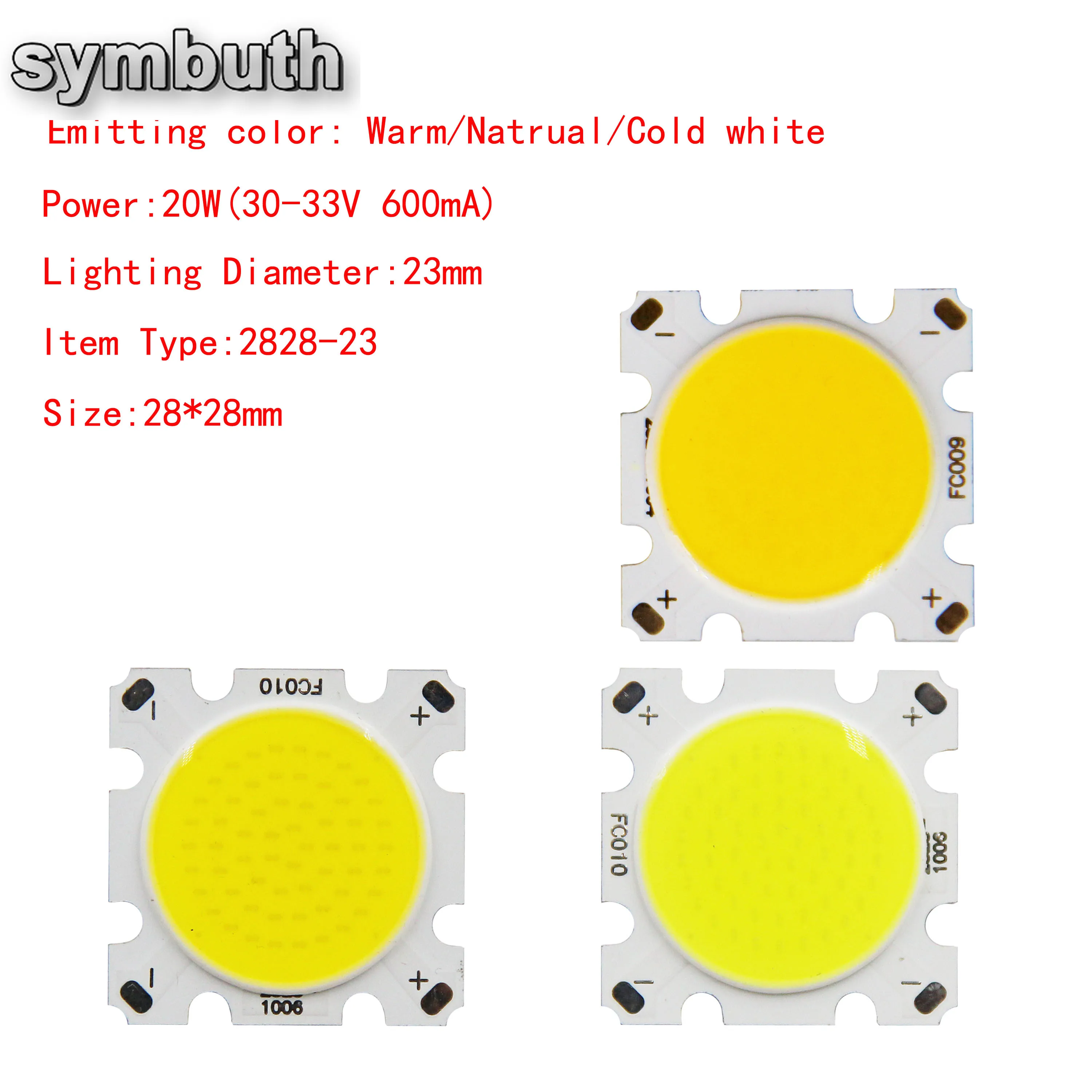 

28x28mm LED COB Light Source Chip Modules 30W DC 30V 900mA for Diy Outdoor Indoor Track Down Bulb Ceiling Lamp