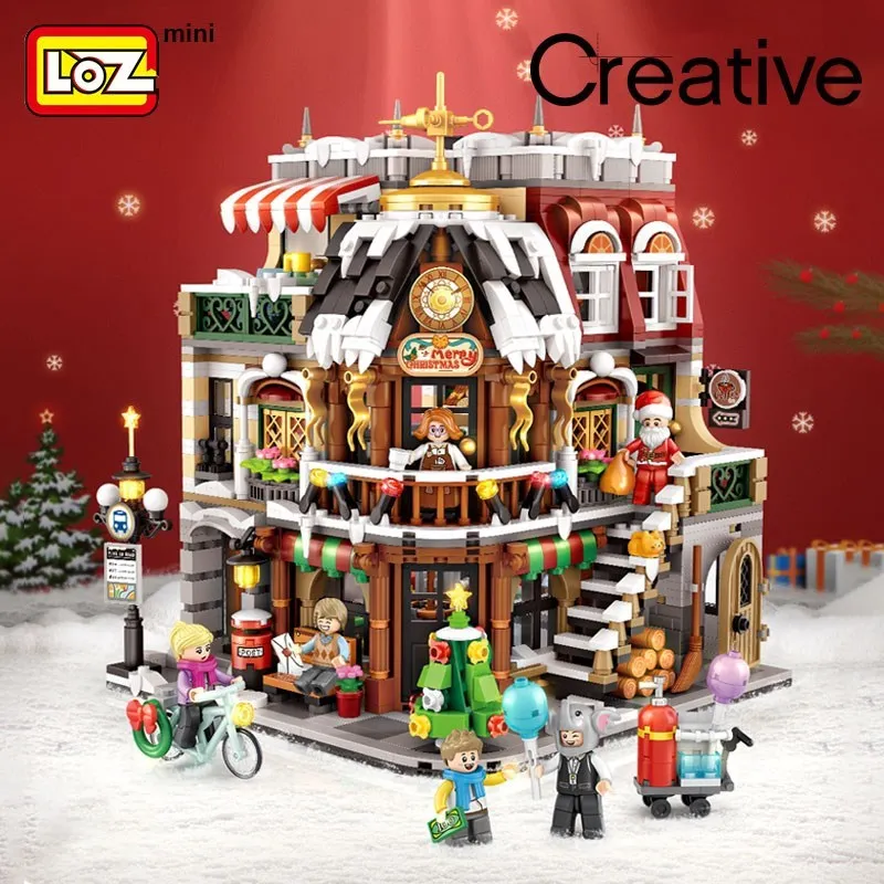 LOZ Christmas Cafe Building Blocks Assembled Toys Puzzle Boys and Girls Christmas Gifts High Difficulty and Huge Type