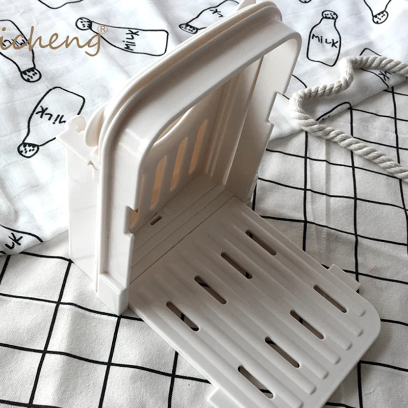 Pengiris Roti Lipat, Panduan Pemotongan Roti Yang Dapat Disesuaikan untuk Roti Rumah, Pengiris Roti Roti Bagel,/Pemotong, Mesin Pengiris Roti, Putih