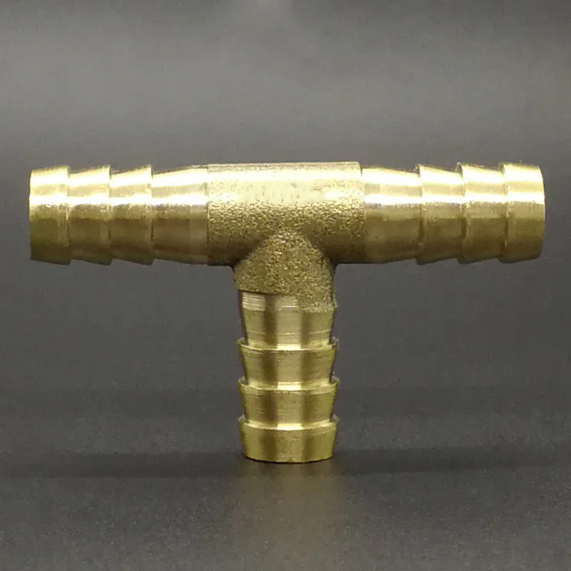 

Hose Barb Tail 4/5/6/8/10/12/14/16/19/25mm Tee Shape Brass Barbed Pipe Fitting Splitter Coupler Connector Adapter