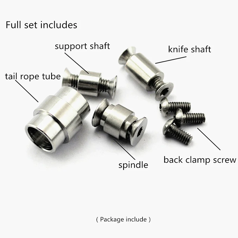 1 Full Set TC4 Titanium Alloy Screws for Spyderco C81 Paramilitary 2 Knife With Spindle Support Shaft Tail Rope Tube