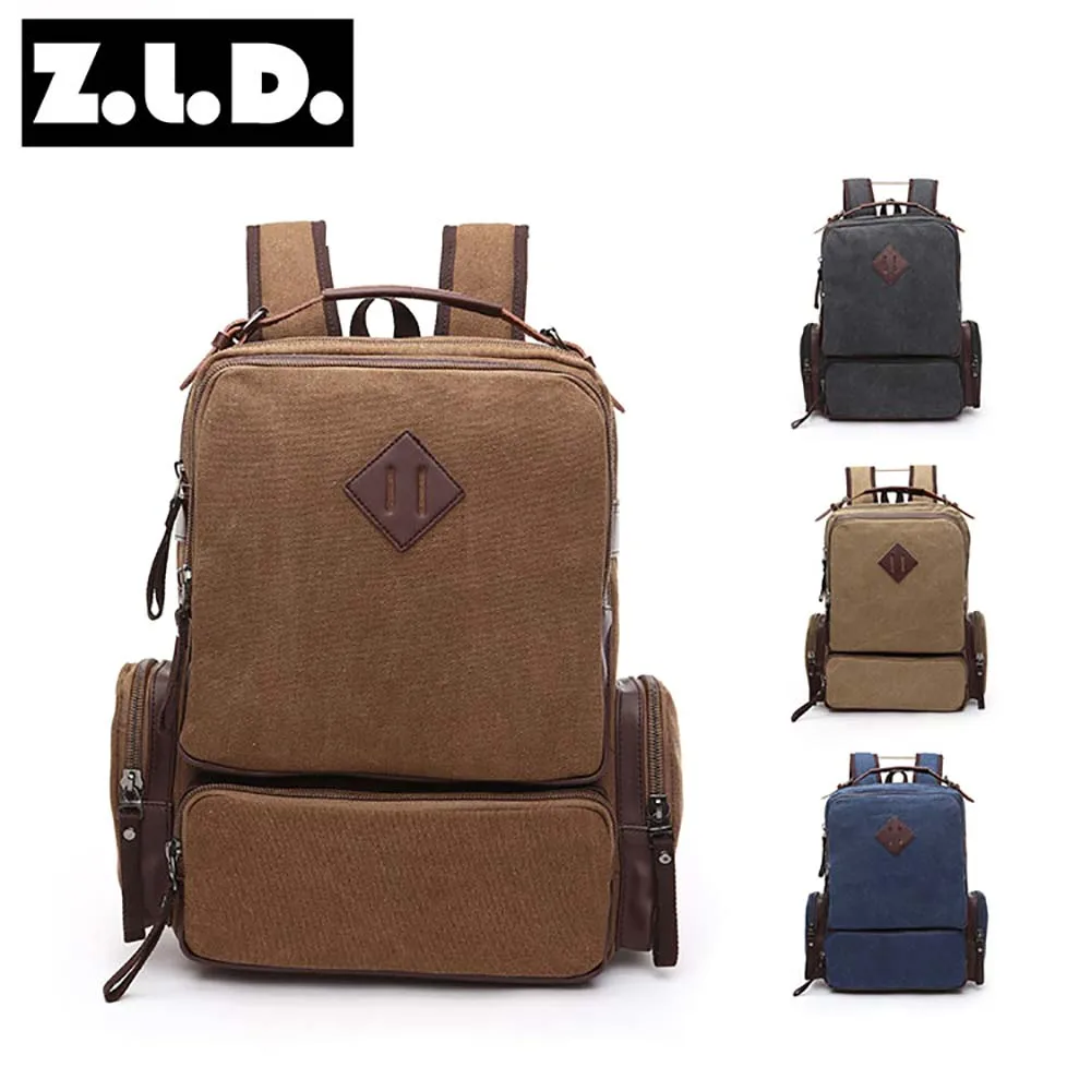 High Quality Brand New Trend Multi-purpose Men Vintage Canvas Laptop bag Man Travel Bags Retro Style Backpack