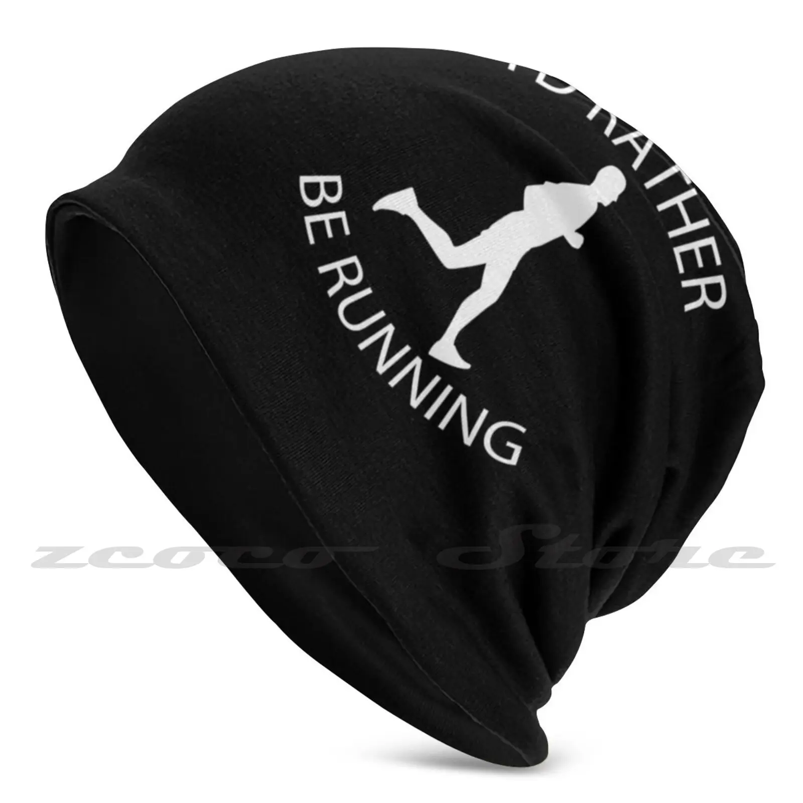 I'D Rather Be Running Diy Pullover Cap Knit Hat Plus Size Keep Warm Elastic Soft Id Rather Be Running Acrylic Running Acrylic