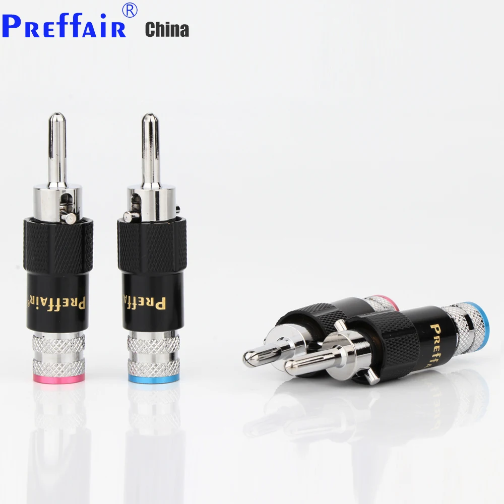 Preffair Bananenstecker mit Selbstverriegelung, Lautsprecherkabel-Bananenstecker mit Schraubverriegelung, Verstärker-Anschluss, HIFI DIY-Buchse – Detail 12