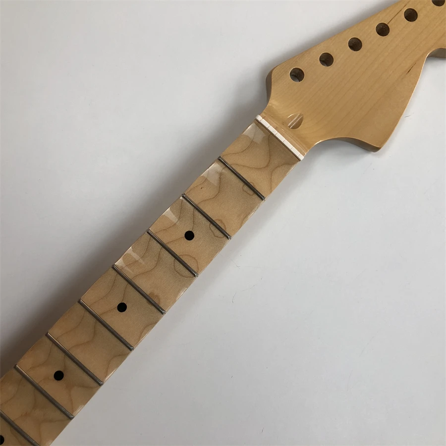 

Full Scalloped Electric Guitar Neck Replacement Maple 24 Fret 25.5inch Fingerboard Dot inlay Big head Gloss Finished DIY