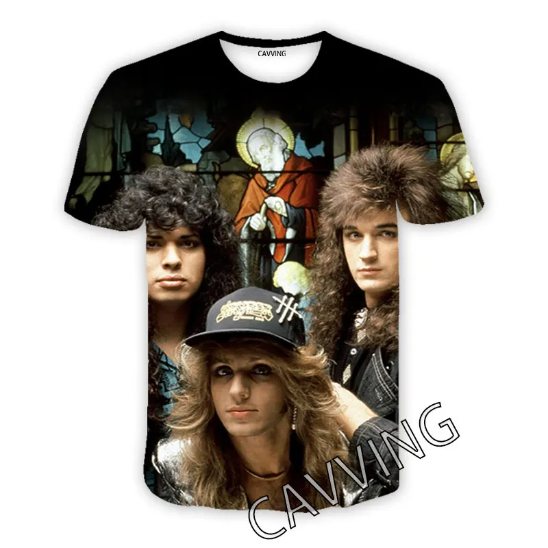 CAVVING 3D Printed  Stryper Rock  Casual T-shirts  Hip Hop T Shirts Harajuku Styles Tops Clothing for Men/women  T01