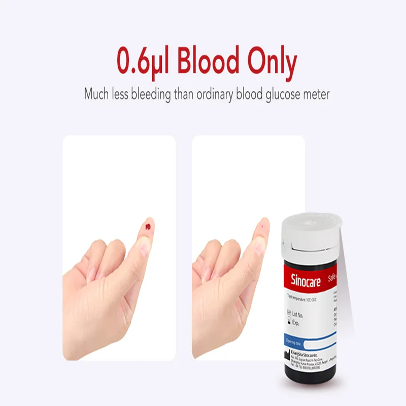 50/100/200/300 PCS Sinocare Sicher AQ Smart/Sicher AQ Stimme Blut Glucose Teststreifen und Lanzetten für Diabetes Test Genaue