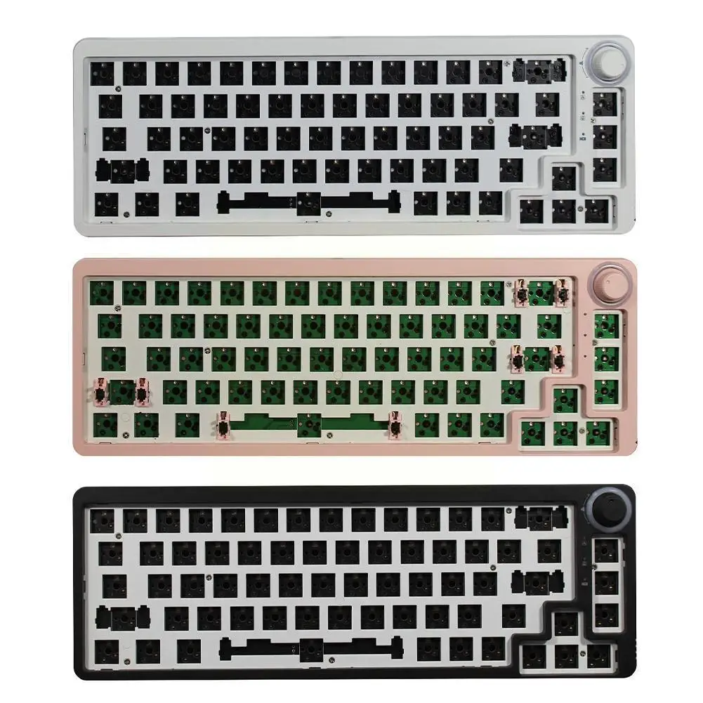 Teclado Mecânico TM680, Kit DIY, Hotswap, 3 Modos, Bluetooth, Com Fio, 2.4g, Luz RGB Sem Fio, Compatível com Cherry MX