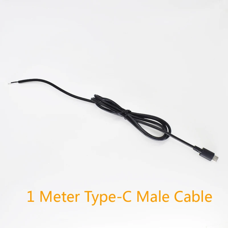 50pcs 100cm USB C Type-C Cable  Male Plug 2 Wires Power Pigtail Cord DIY