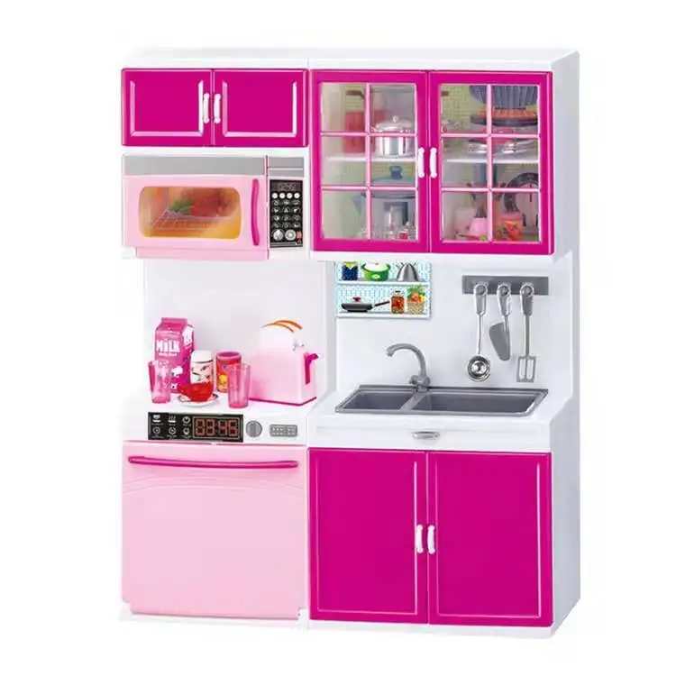 Bambola per Girls3 In 1 nuovo gioco di imitazione simulazione Set da cucina armadio da cucina strumento stoviglie bambole abiti giocattoli Puzzle educativo