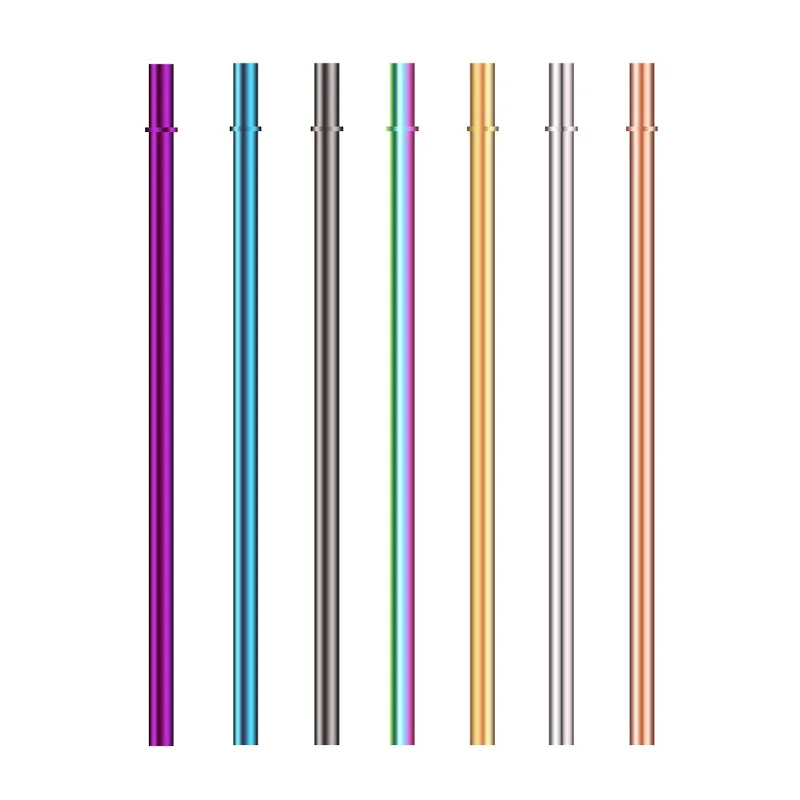 

500Pcs/Lot 215x8mm Colorful Reusable Metal Drinking Straw 304 Stainless Steel Metal Straw For Mugs 8mm Bar Party Accessory