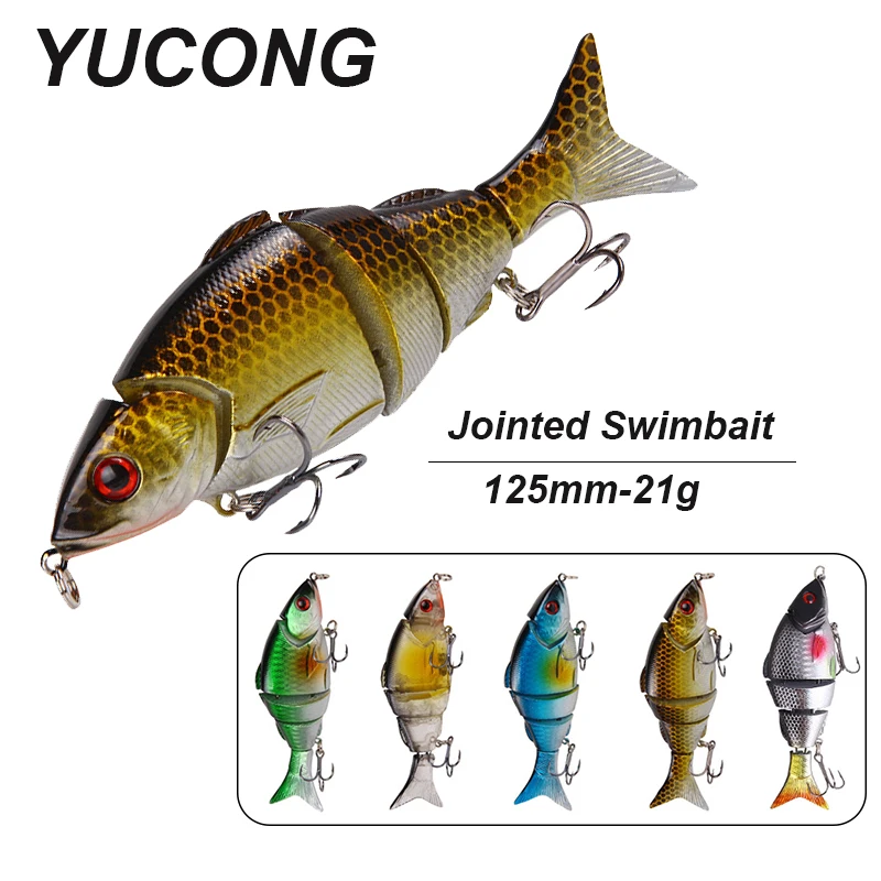 Yucong 1 Stück Elritze Angel köder 125mm-21g Gelenk Swimbait 5-Segmente harter Köder mehrteilige Kurbel köder Wobbler Hecht Bass isca