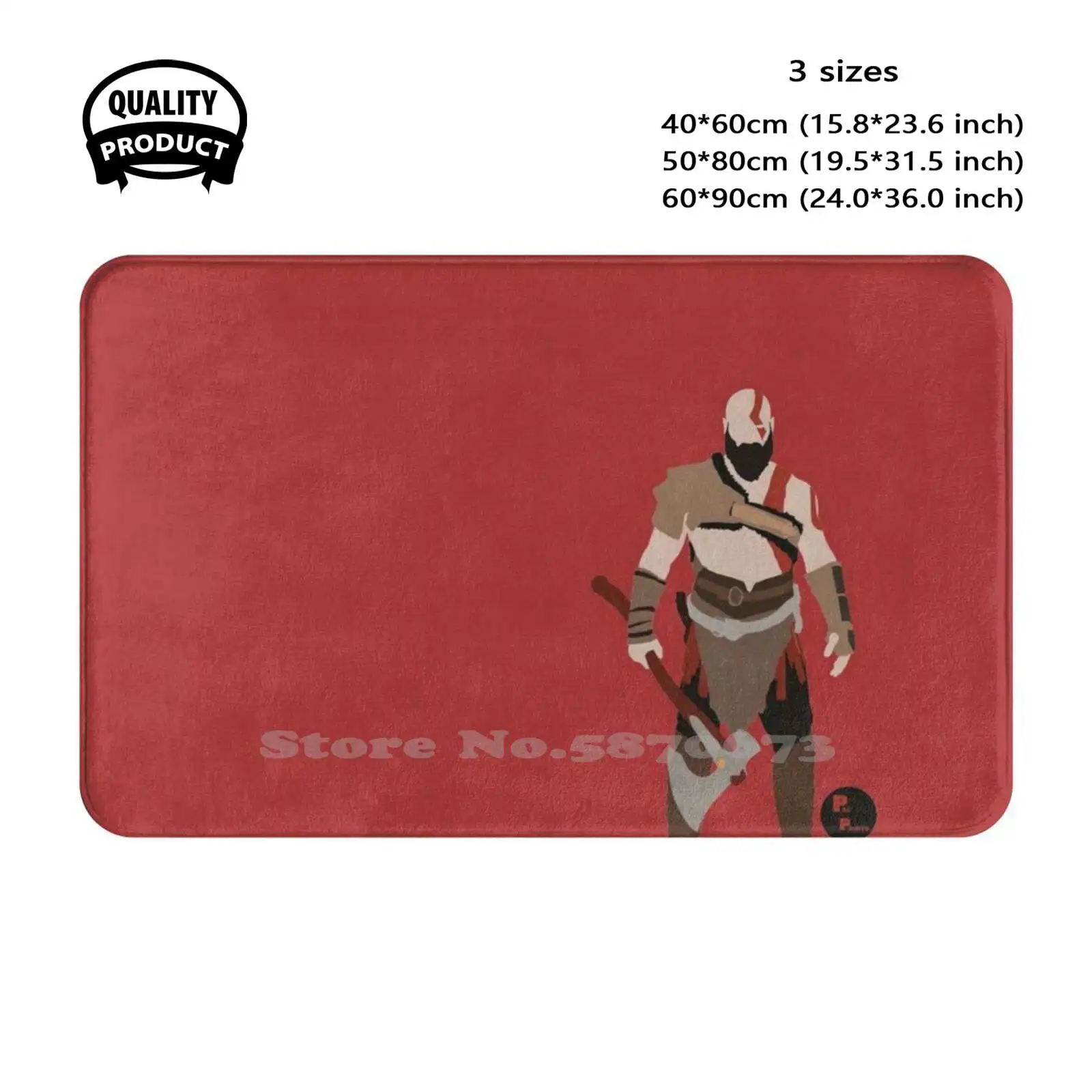 Kratos ( God Of War 2018 ) Minimalist Art / / Phone Case , Shirts , Stickers And More Soft Cushion Home Carpet Door Mat Car Rug