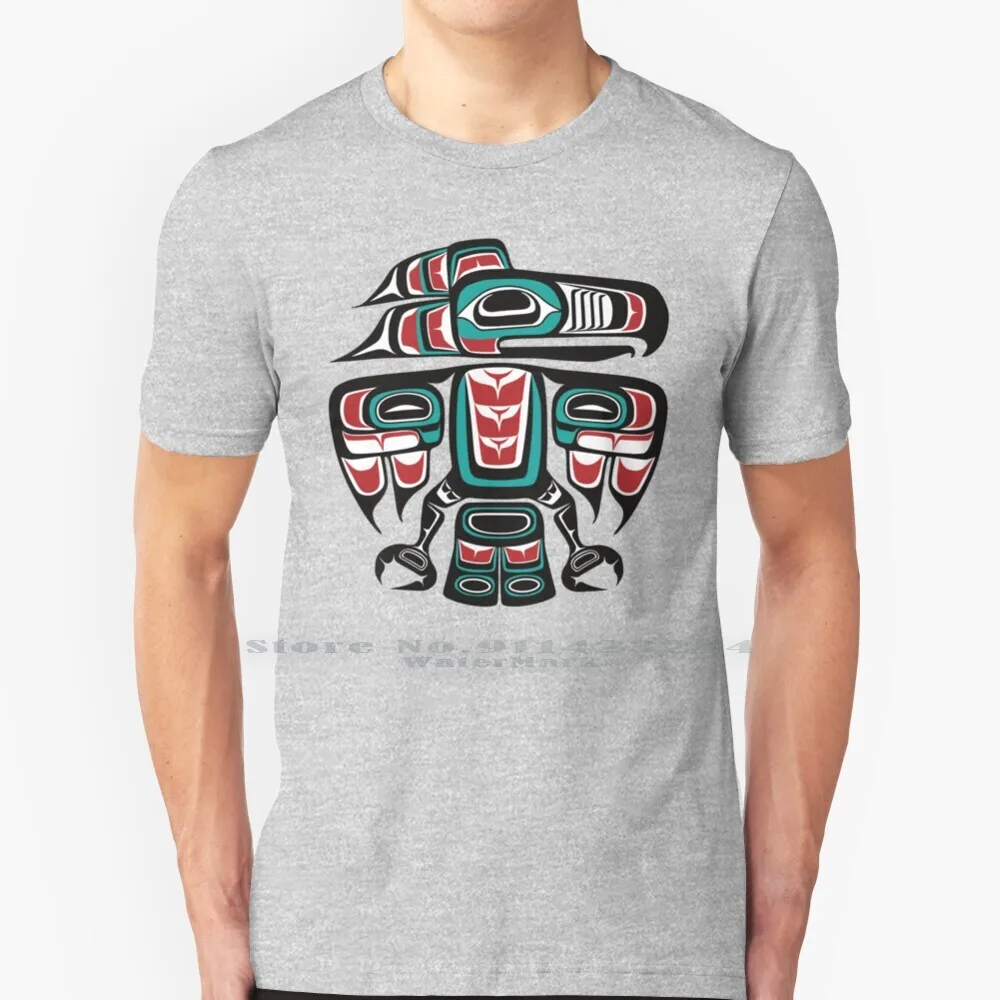 Tlingit Native Raven Totem 100% Cotton T Shirt Canada Alaska Pacific Northwest Tlingit Art Totem Indigenous Tlingit Eagle