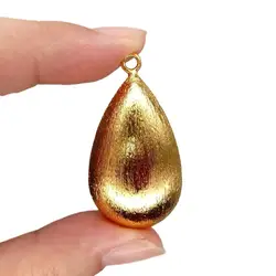10 PCS Matte Finish Charms Teardrop 22x35mm Gold Plated Jewelry Supplies