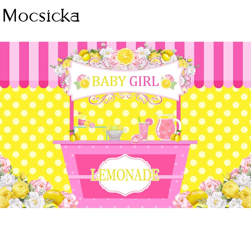 Mocsicka-女の赤ちゃんの写真の背景、レモンショップ、花の装飾小道具、新生児のシャワー、子供の肖像画、写真の背景、スタジオ