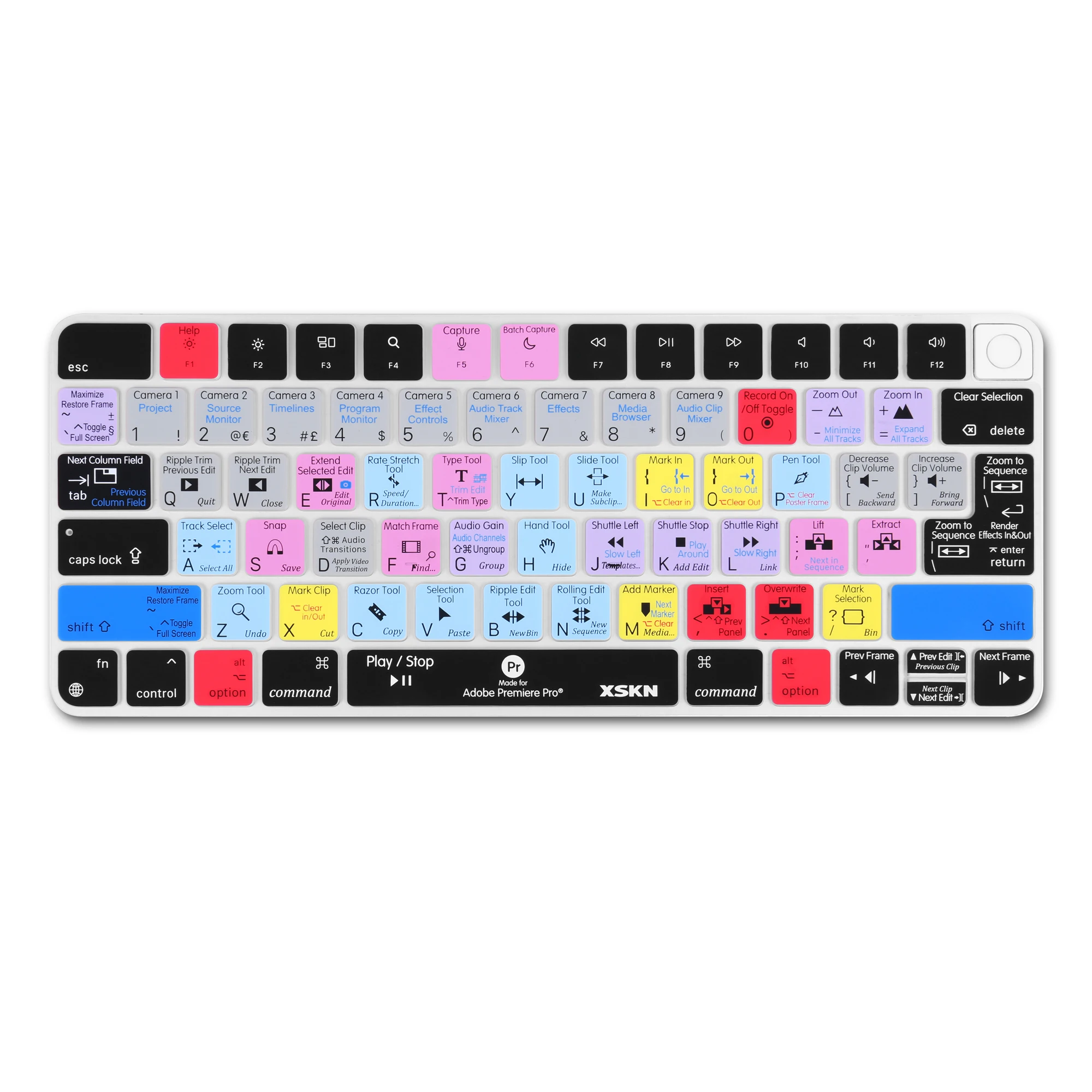 

XSKN Premiere Pro Shortcuts Silicone Keyboard Cover for Since 2021 Released iMac 24 Magic Keyboard A2449 A2450 Protective Film