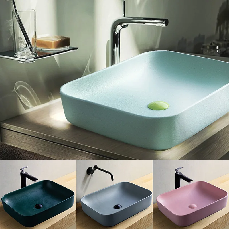 Jingdezhen Nordic Colorful Simple Modern Porcelain Art Wash Shampoo Basin for Home Ornaments