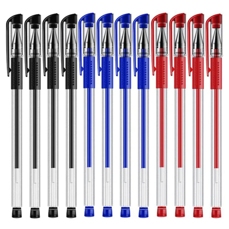 

0.5mm Bullet Gel Pen Black Blue Red Student Stationery Gift Pen Ink Office Supplies Signature Pen Transparent Office Supplies