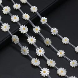 Natural Sea Shell Sunflower Beads 10 12mm White Mother-of-pearl Daisy Loose Beads for Handmade Earring Bracelet Necklace Jewelry