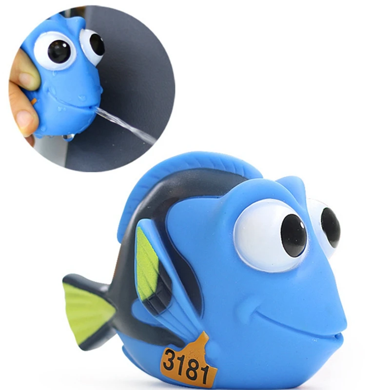 Bonito vinil palhaço tubarão diabo peixe nemo dory flutuador pulverização água squeeze animais do mar para o bebê crianças brinquedos de banho