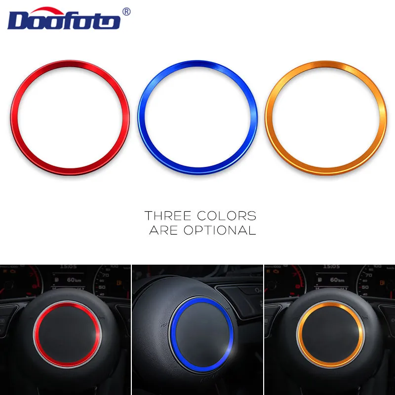 Decorative stick Steering Wheel Rings Center Accessories Covers Case For Audi A3 A4 A6 A6L Q3 Q5 B9 2017 2018 Circle Car Styling