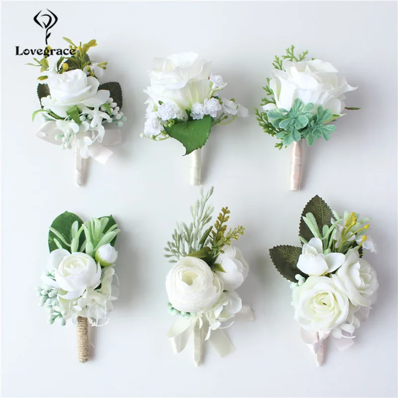 Lovegrace Chú Rể Boutonniere Cô Dâu Cổ Tay Áo Khoác Nữ Họa Tiết Nhân Tạo Phù Dâu Phù Rể Đảng Họp Cá Nhân Trang Trí Đám Cưới Tiếp Liệu