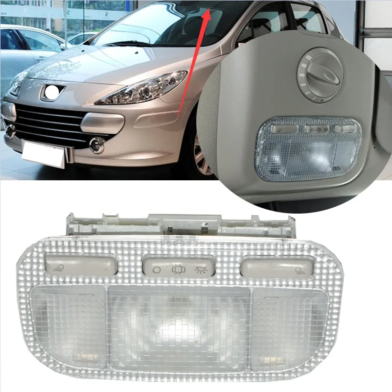 Roavia For Peugeot 301 307 308 408 3008 Citroen C5 C3-XR Sega Elysee Rear Interior Reading Light Inside Roof Lamp Ceiling Lamp