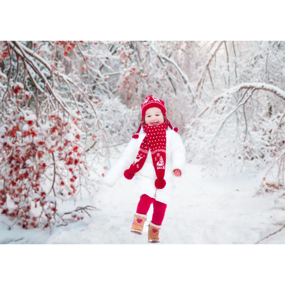 Winter Snow Jungle Wonderland Backdrops for Photography Christmas Kids Portrait Photo Props Studio Booth Background Photoshoot