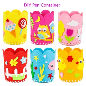 Tangram nights-Conteneur de stylo créatif fait à la main pour enfants, porte-crayon, kit de jouets artisanaux, bricolage, mignon