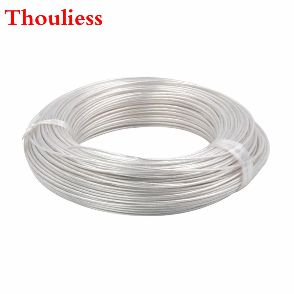 Thouliess Free Shipping 100Meter 0.2mm2 0.2square 7N OCC Silver Plated Wire Cable for DIY Headphone cable