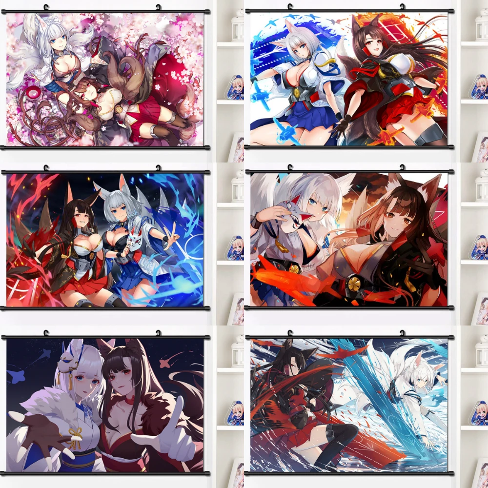 5D DIY Diamond Painting Anime Game Azur Lane Akagi Kaga Full Drill Embroidery Diamond Mosaic Art Cross Stitch Kits Home Decor