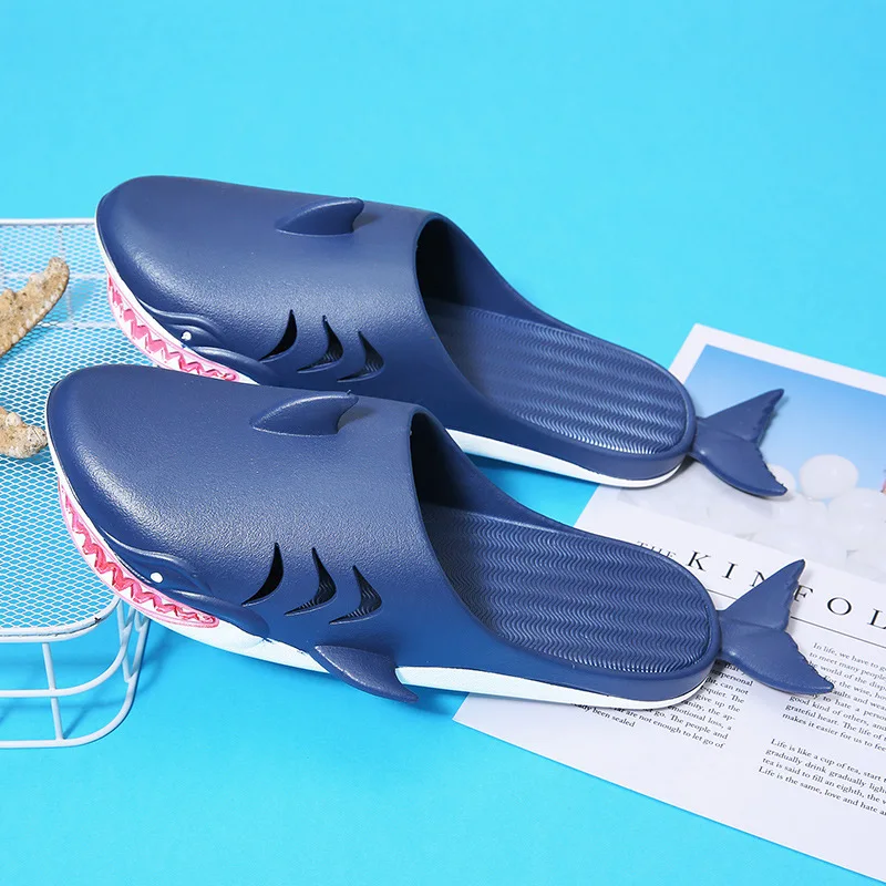 

Summer Men Slippers New Men Women Slipper Interesting Shark Funny Slipper Men Women At Home Soft Sole Slipper beach flip flops