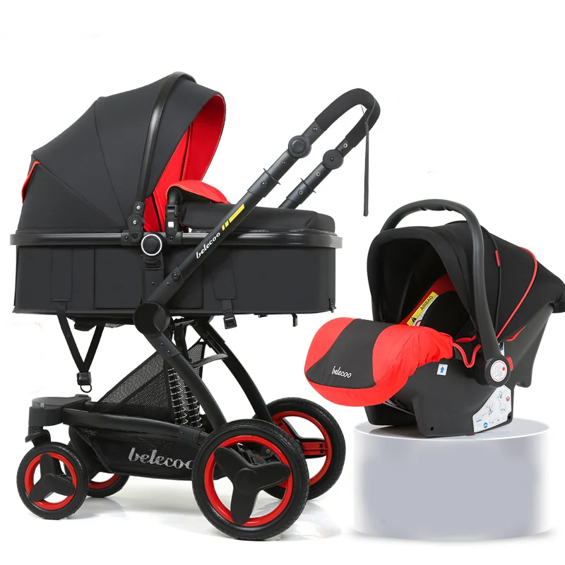 

Belecoo Baby Stroller 3 In 1 Baby Trolley Newborn Pram Portable Pushchair Foldable Baby Cart Baby Stroller Car Seat