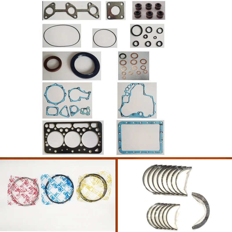 

complete Engine Full gasket set kit crankshaft connecting rod bearing piston ring for Kubota engine: D722 07916-29475