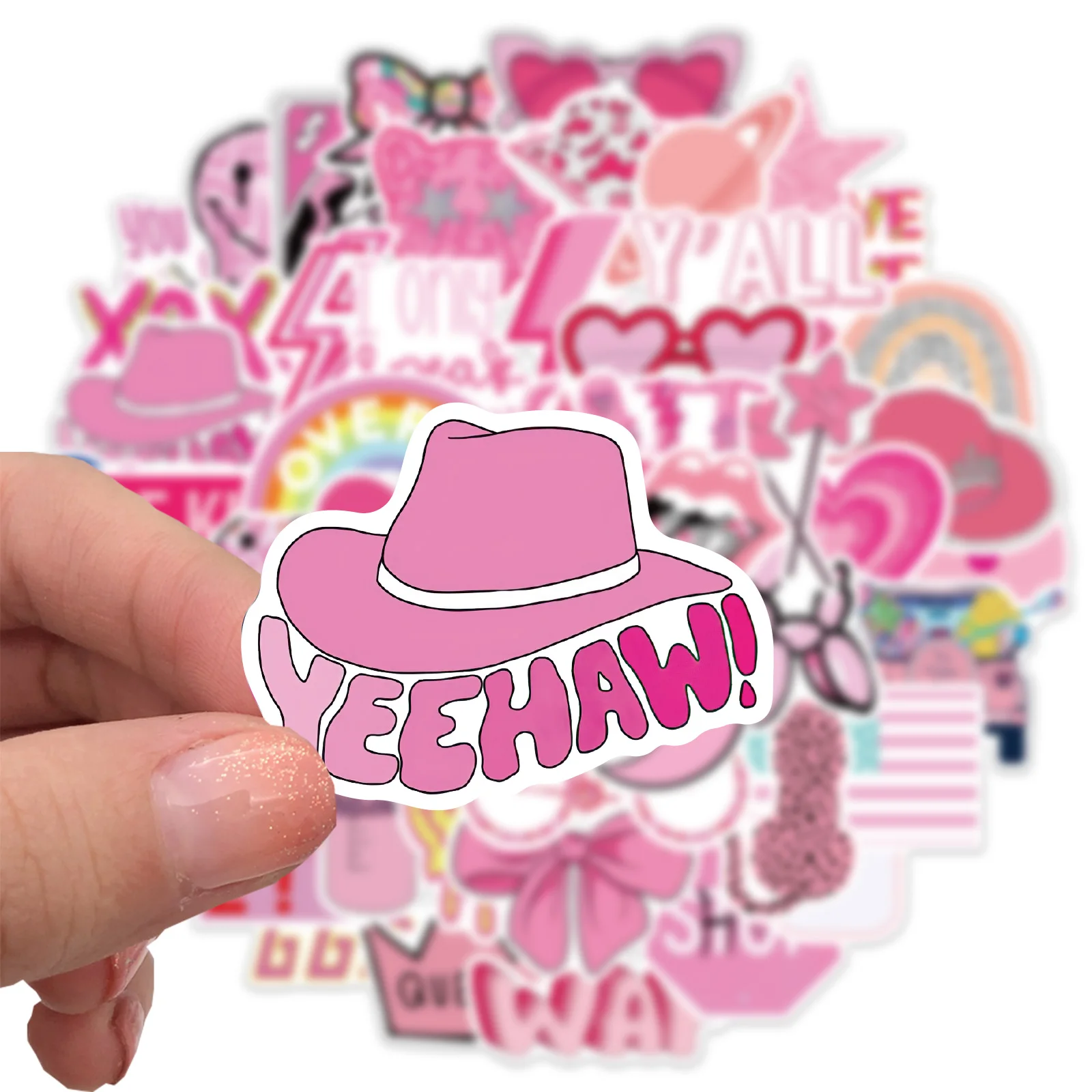 50/100pcs Ins Style Pink Preppy Style Stickers For Party Gift Skateboard Motorcycle Scrapbooking Laptop Suitcase Toys