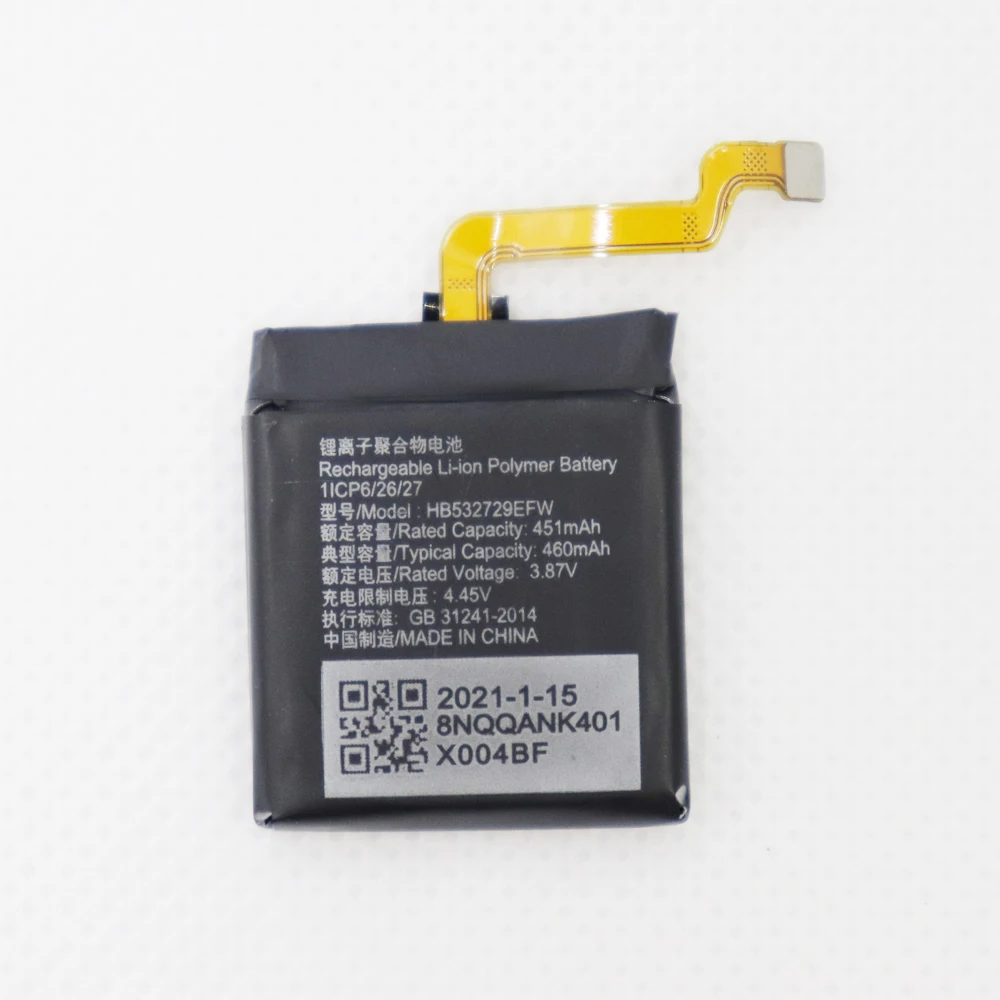 5pcs/lot HB532729EFW 3.8V 460mAh Li-Polymer Battery for huawei GT2 Pro smartwatch