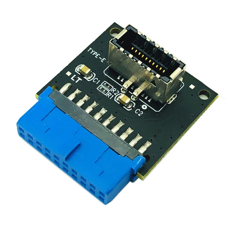 USB 3.0 Header Internal Ke USB 3.1/3.2 Tipe C Adaptor Tipe E Depan 20pin Ke 19Pin Konverter untuk PC Motherboard Connector Riser