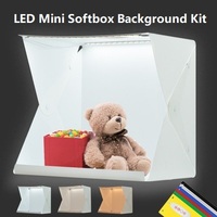 40CM LED Softbox Portable Photography Photo Studio Mini Lightbox Background Kit &6 Color Backdrops USB Light Box for DSLR Phone