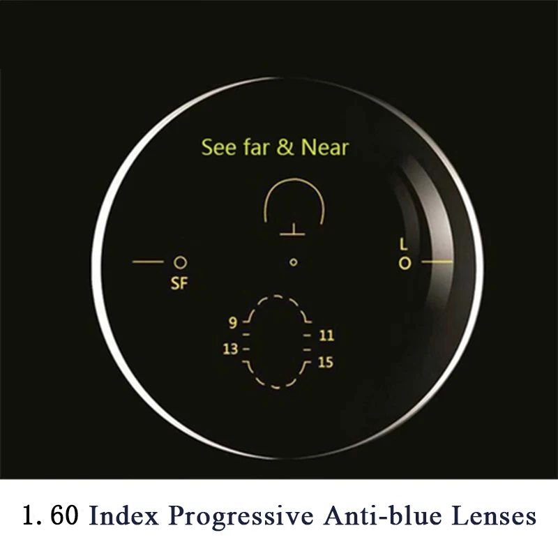 

Kirka Anit-blue 1.60 Index Progressive Lenses For Prescription Glasses See Far and Near AST Optical Woman Man Eye Glasses Lenses