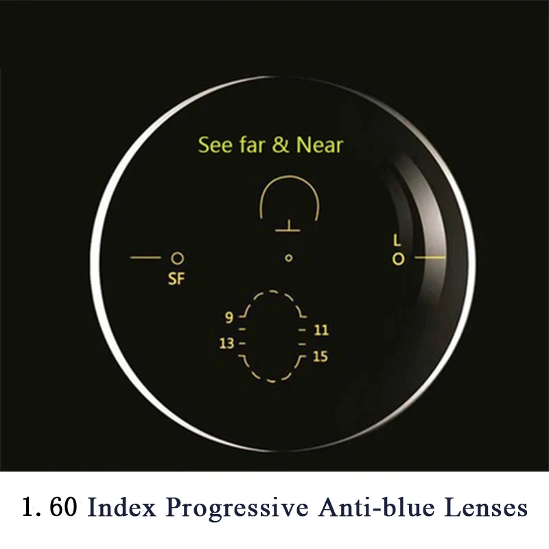 Kirka Anit-blue 1.60 Index Progressive Lenses For Prescription Glasses See Far and Near AST Optical Woman Man Eye Glasses Lenses