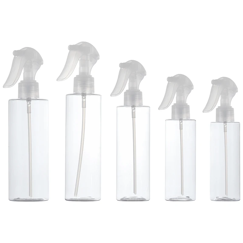 

20pcs Trigger Spray Pump Plastic Clear Bottle Empty 100ml120ml150ml200ml250ml Round Cosmetic Container Packing Container Bottles