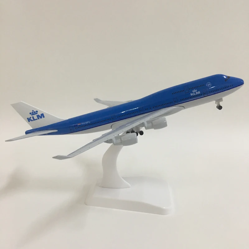 JASON TUTU 20CM KLM Royal Dutch Boeing 747 Aircraft Model Planel Airplane Diecast Metal 1/300 Scale Planes Collect Gifts